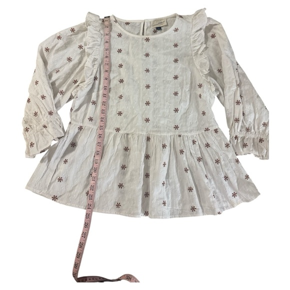 Universal Thread White Peplum Blouse with Ruffled Sleeves - Picture 3 of 7